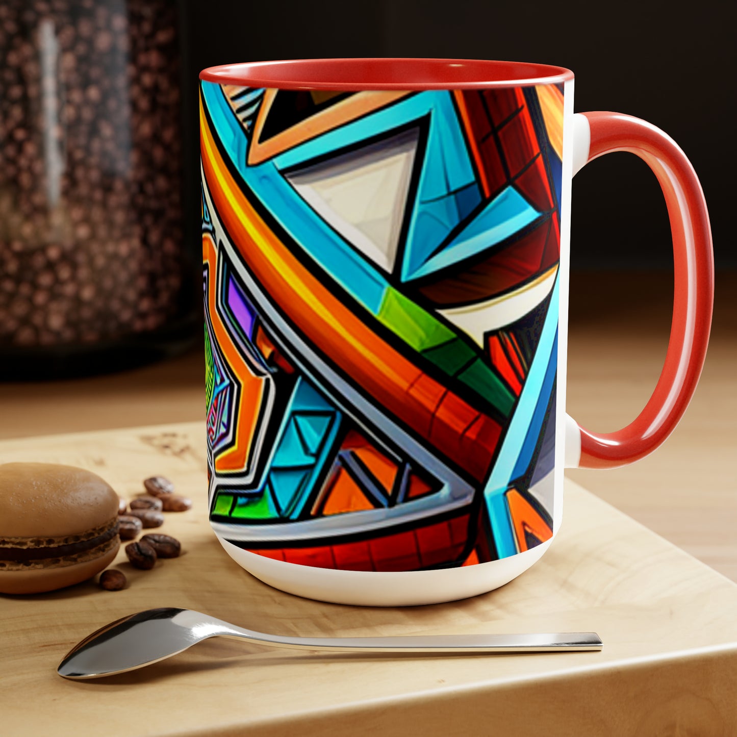 Two-Tone Coffee Mug Geo shapes 15oz